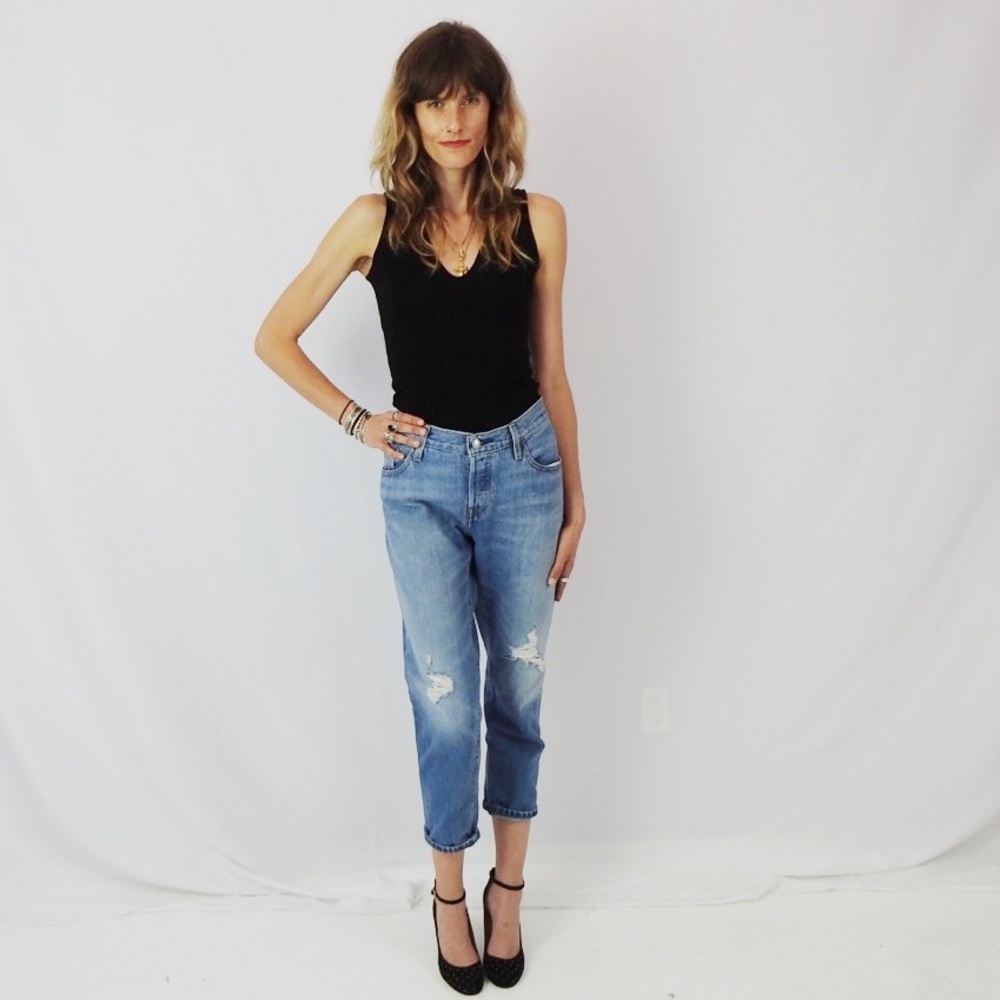 Vtg Levi's Distressed 501 Button Fly Jeans 28-30 w
